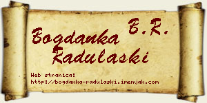 Bogdanka Radulaški vizit kartica